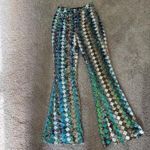 Nasty Gal Sequin Flare Pants Size 0